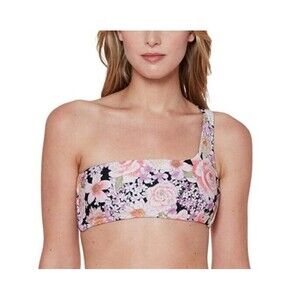 Sanctuary Petal Swim Top Pusher Floral Print One Shoulder Bikini Top - Medium